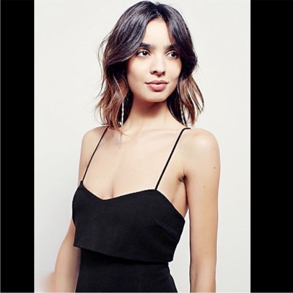 Free People Form Fit Midi Dress in Black Large